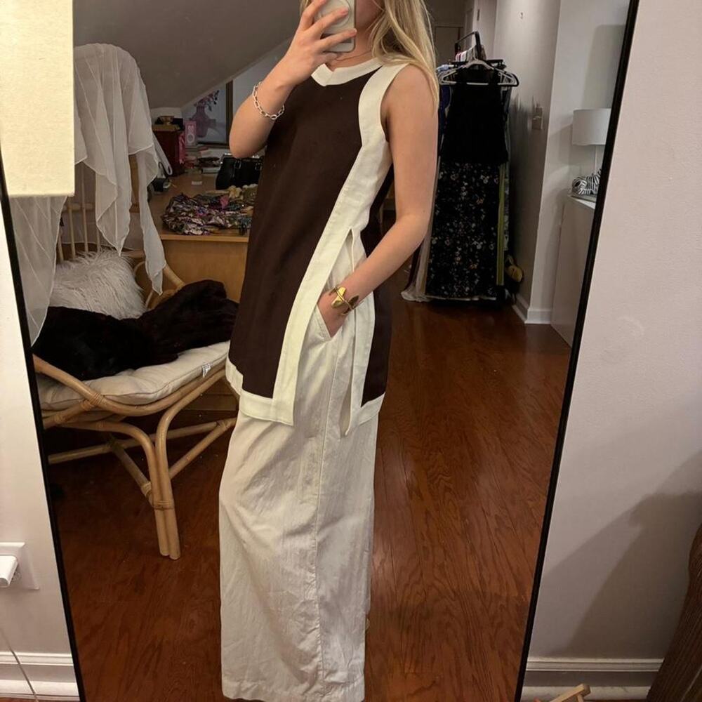 Buru brown and white tunic